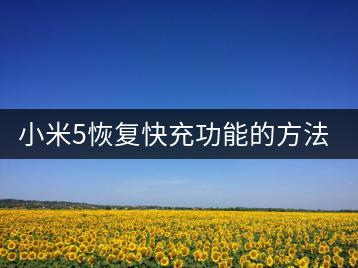 小米5恢复快充功能的方法介绍。-千羽学社