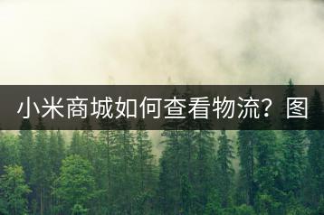 小米商城如何查看物流？图文教程！-千羽学社