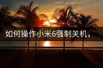 如何操作小米6强制关机，避免误操作？-千羽学社