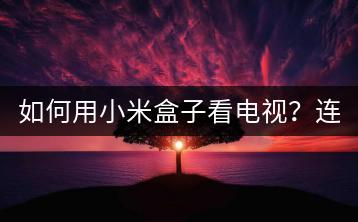 如何用小米盒子看电视？连接教程。-千羽学社