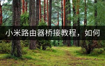 小米路由器桥接教程，如何实现网络扩展？-千羽学社
