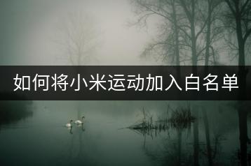 如何将小米运动加入白名单，避免误删？-千羽学社