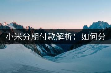 小米分期付款解析：如何分期购买小米产品？-千羽学社
