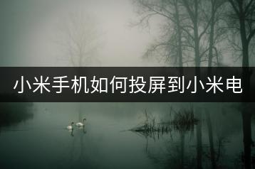 小米手机如何投屏到小米电视？实现无缝切换体验。-千羽学社