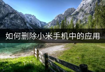 如何删除小米手机中的应用程序？-千羽学社