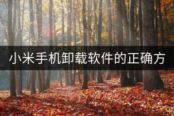 小米手机卸载软件的正确方法是什么？-千羽学社