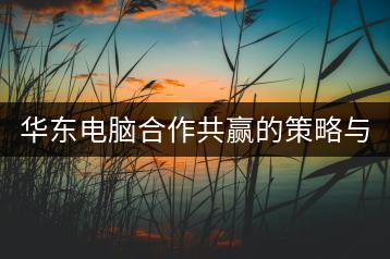 华东电脑合作共赢的策略与途径是什么？-千羽学社