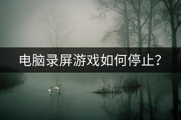 电脑录屏游戏如何停止？-千羽学社