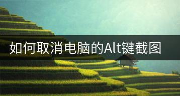 如何取消电脑的Alt键截图功能？-千羽学社