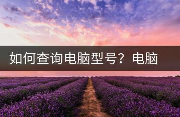 如何查询电脑型号？电脑型号识别方法-千羽学社
