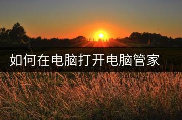 如何在电脑打开电脑管家？电脑管家启动指南-千羽学社