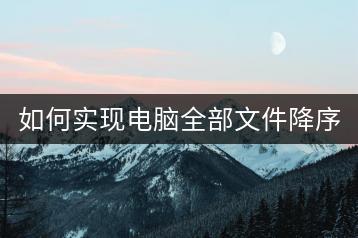 如何实现电脑全部文件降序排列？-千羽学社