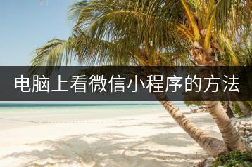 电脑上看微信小程序的方法有哪些？-千羽学社