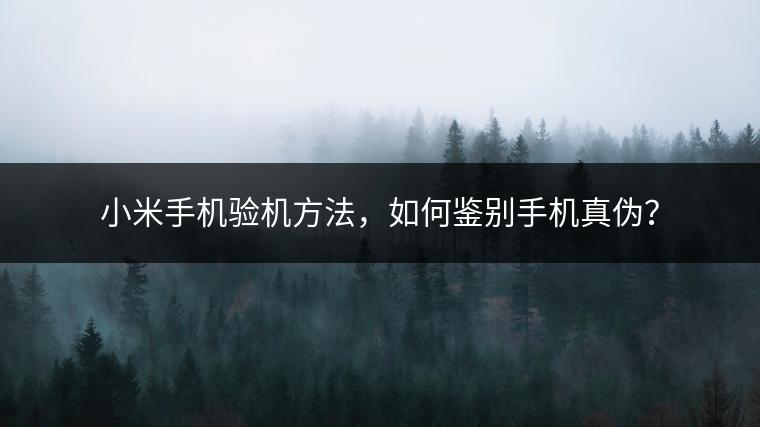 小米手机验机方法，如何鉴别手机真伪？