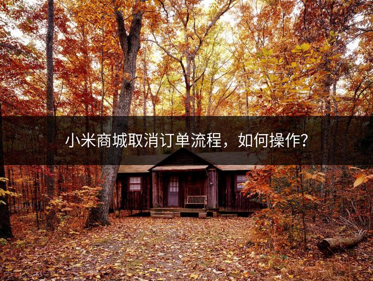 小米商城取消订单流程，如何操作？