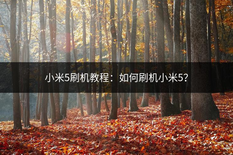 小米5刷机教程：如何刷机小米5？