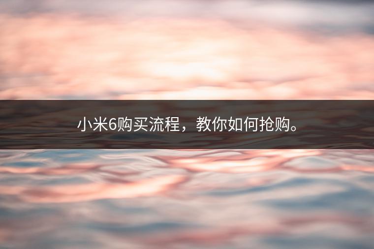 小米6购买流程，教你如何抢购。
