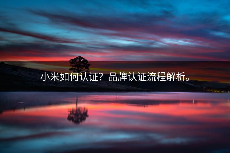 小米如何认证？品牌认证流程解析。