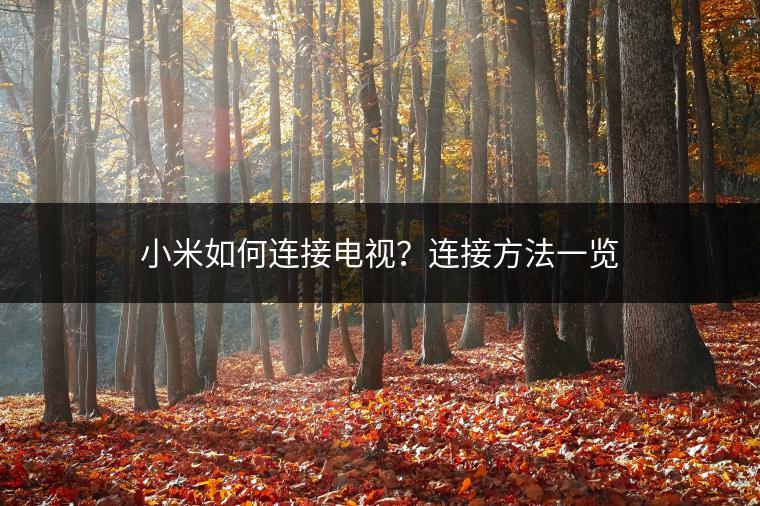 小米如何连接电视？连接方法一览