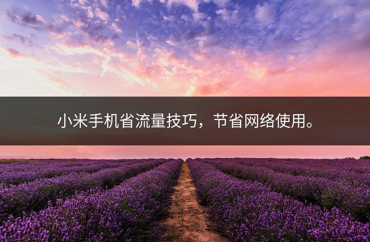 小米手机省流量技巧，节省网络使用。