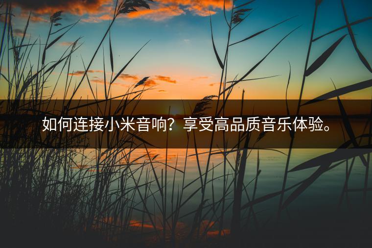 如何连接小米音响？享受高品质音乐体验。