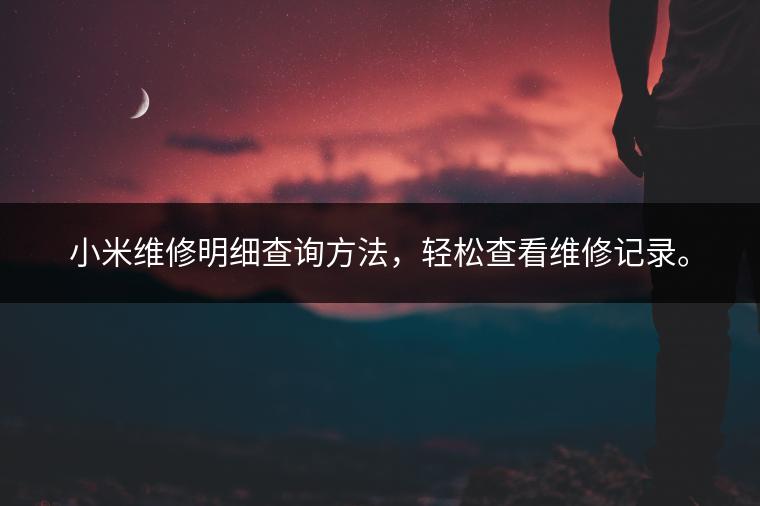 小米维修明细查询方法，轻松查看维修记录。