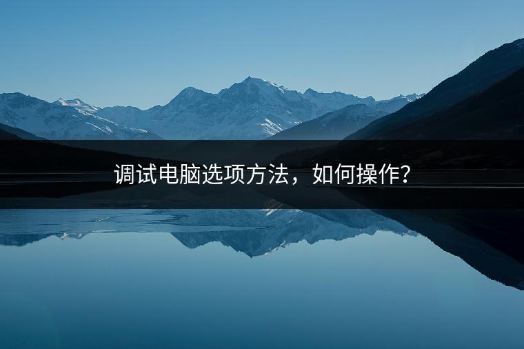 调试电脑选项方法，如何操作？