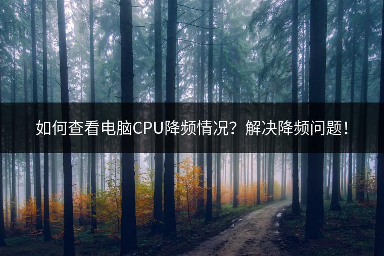 如何查看电脑CPU降频情况？解决降频问题！