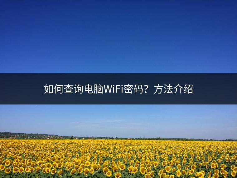 如何查询电脑WiFi密码？方法介绍