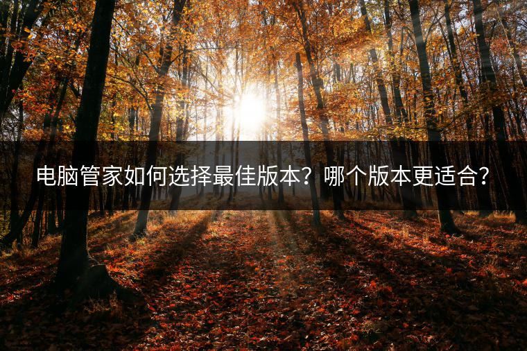 电脑管家如何选择最佳版本？哪个版本更适合？