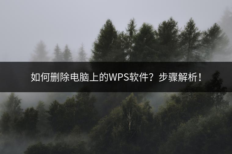 如何删除电脑上的WPS软件？步骤解析！
