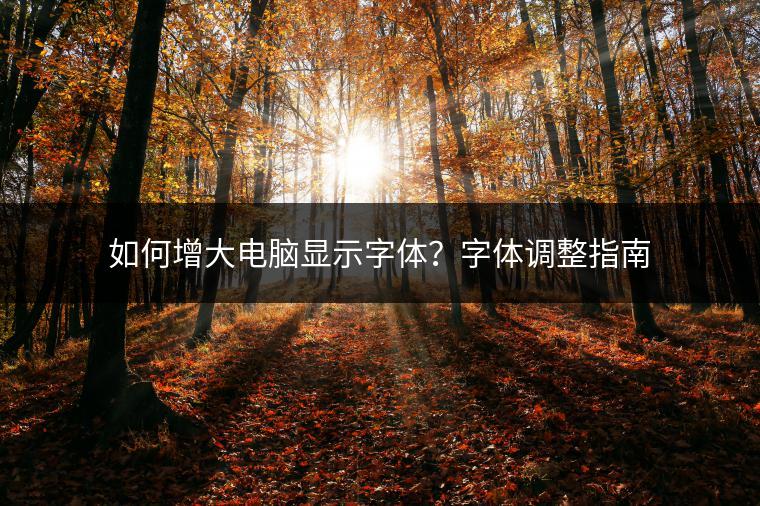 如何增大电脑显示字体？字体调整指南