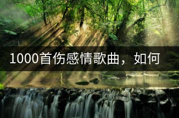 1000首伤感情歌曲，如何找到最触动心灵的那几首？-千羽学社