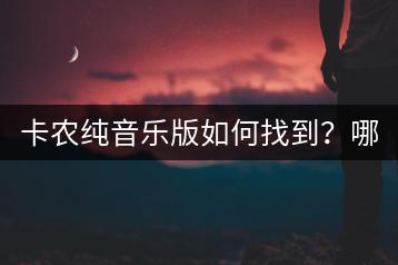 卡农纯音乐版如何找到？哪种版本最佳？-千羽学社