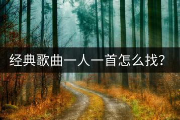 经典歌曲一人一首怎么找？有没有珍藏版？-千羽学社