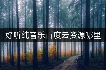 好听纯音乐百度云资源哪里找？如何判断音质好坏？-千羽学社