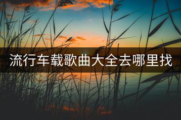 流行车载歌曲大全去哪里找？有没有分类推荐？-千羽学社