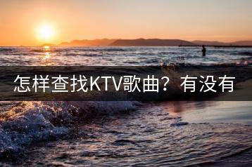 怎样查找KTV歌曲？有没有快捷方式？-千羽学社