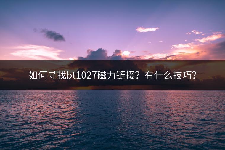 如何寻找bt1027磁力链接？有什么技巧？